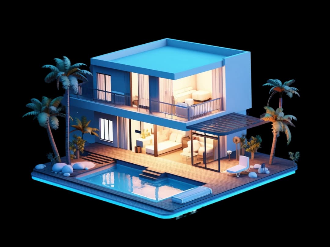 3d rendering isometric house