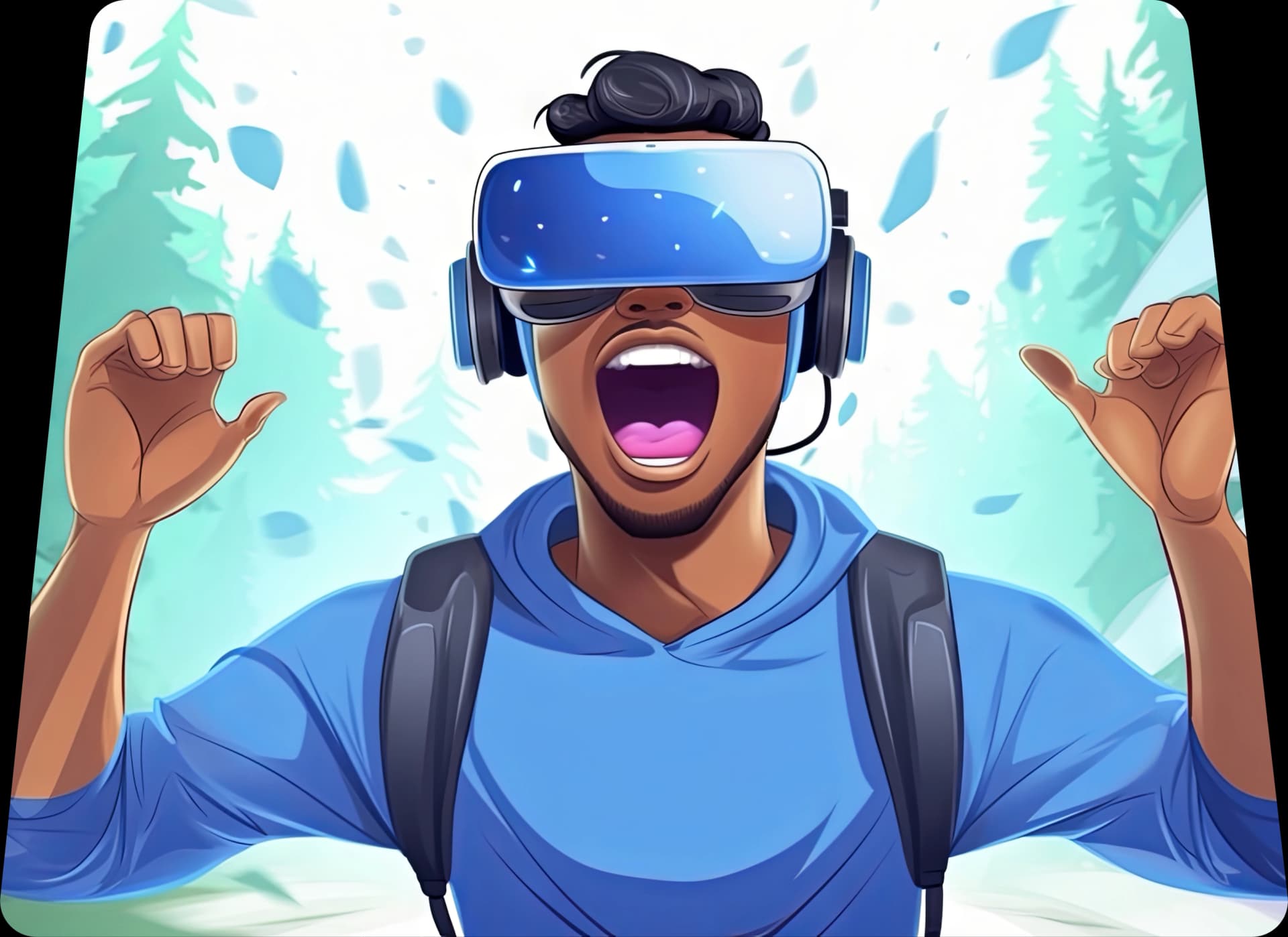 cartoon man wearing vr-glasses